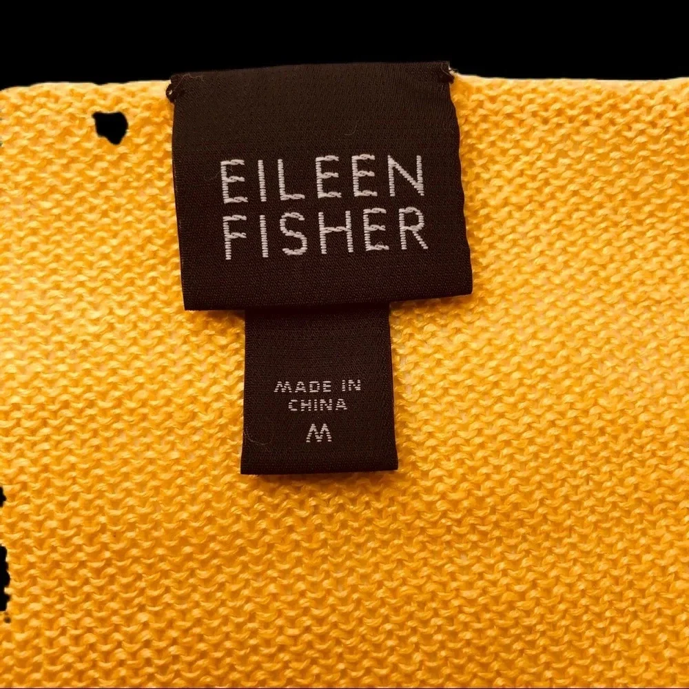 Eileen Fisher yellow sweater. Size Medium. Linen - Picture 2 of 4